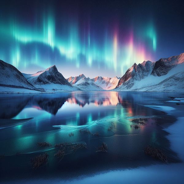 Northern lights. Generated with AI