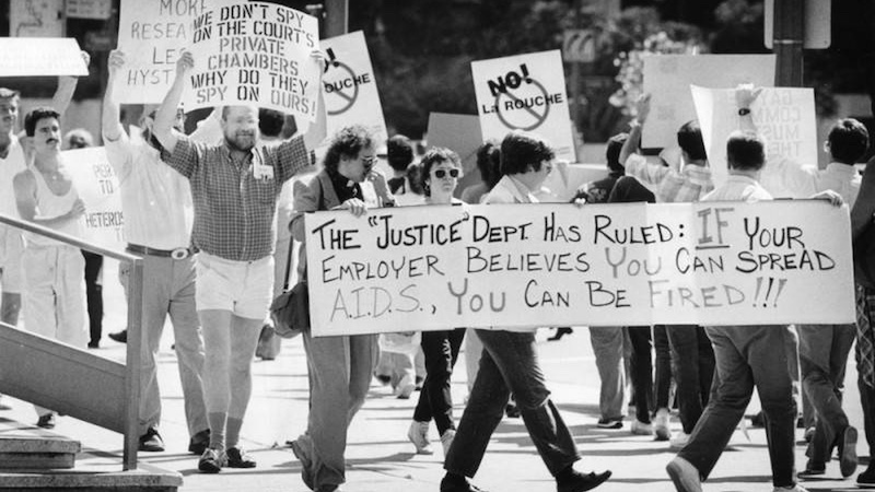 July 2, 1986 - A protest at the Federal Building in Los Angeles. (Photo credit: Los Angeles Public Library) 