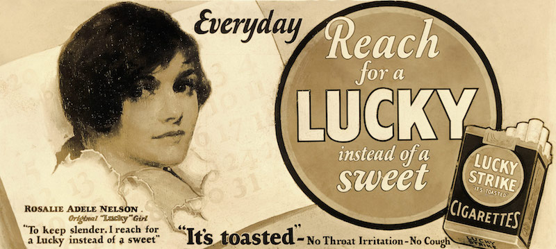 Advertisement for Lucky Strike cigarettes, 1930
