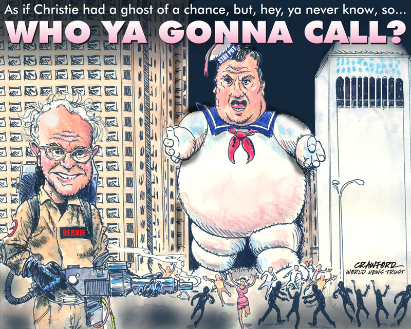 "Who You Gunna' Call?" Editorial cartoon by Gregory Crawford. © 2015 World News Trust.