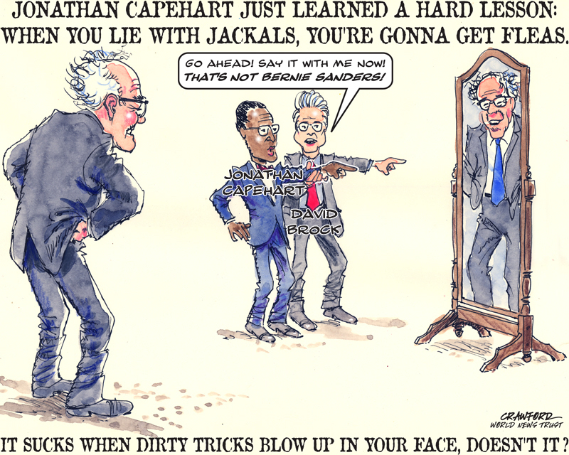 "Thats Not Bernie." Editorial cartoon by Gregory Crawford. © 2016 World News Trust.