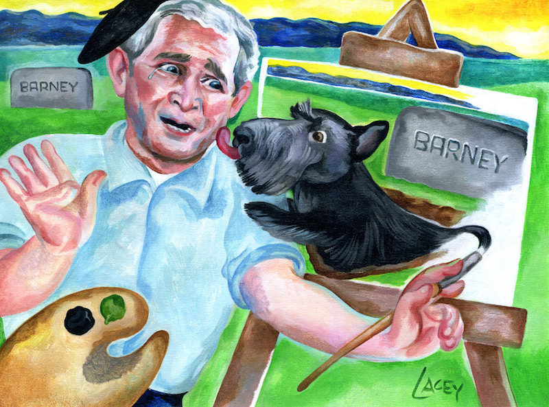 George W. Bush, Painting. By Dan Lacey. Flickr (CC BY-NC 2.0)