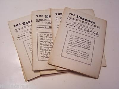 Lessons from the New Thought correspondence school, the Order of Essenes, opened by Burks L. Hamner in Tampa, Florida, in 1938 and shut down by his daughter some time in the early 1970s.