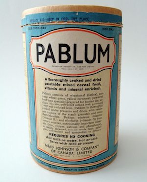 Early container of Pablum. Image courtesy of the Hospital for Sick Children.