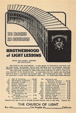 An advertisement for the Brotherhood of Light course.