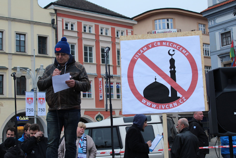 An anti-Islam demonstration in the Czech Republic. (Photo: Venca24, via Wikimedia Commons)