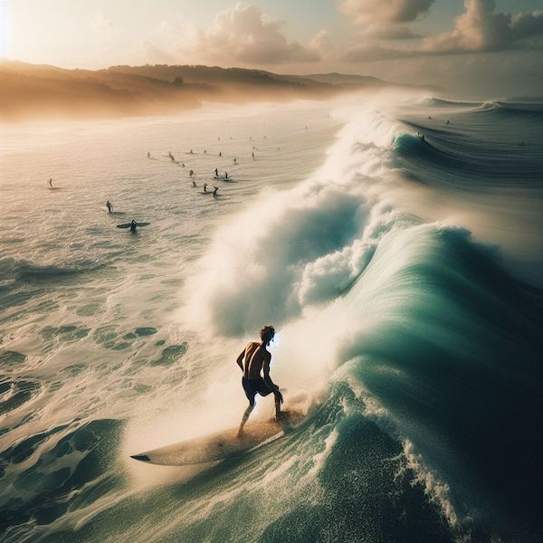 Surfing big waves