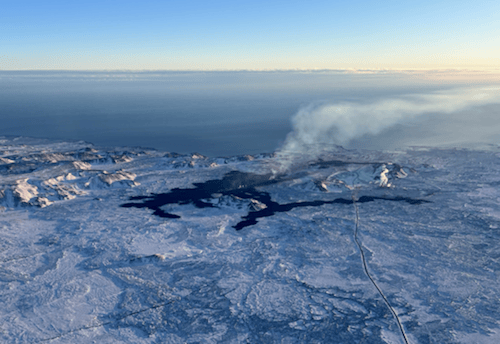 Lava from the eruption 8 February 2024. Photo: Birgir Vilhelm Óskarsson/The Icelandic Institute of Natural History.